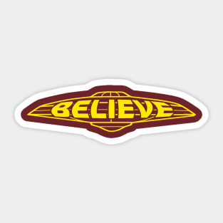 UFO Believe (yellow print) Sticker